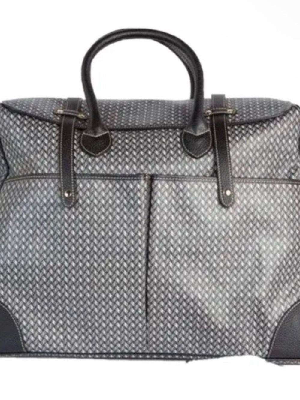 J. McLaughlin Men's leather Travel Tote Bag - Black|Grey